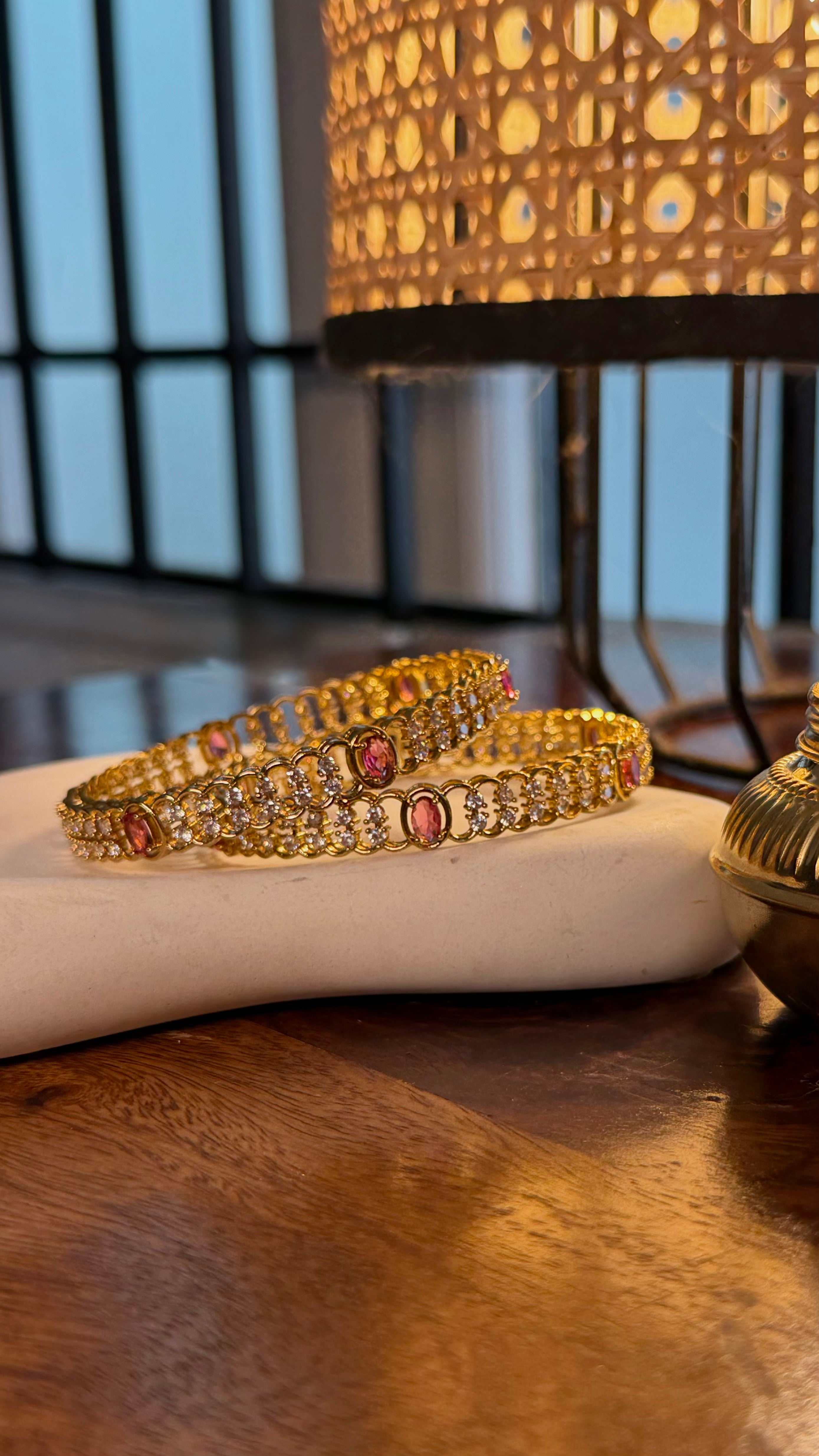 Precious AD X Ruby Bangles (2pcs)
