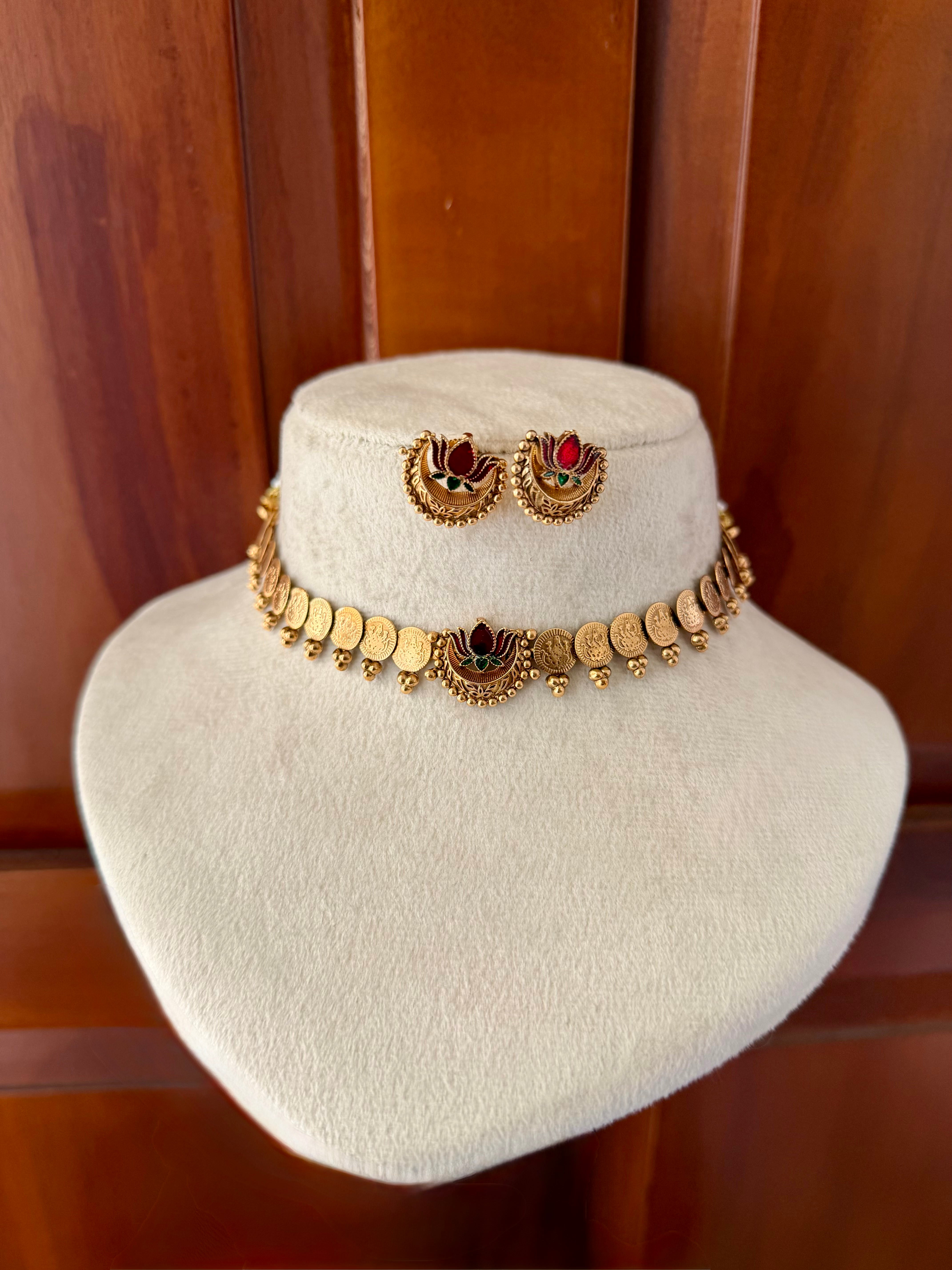 Lotus X Lakshmi Coin Chocker
