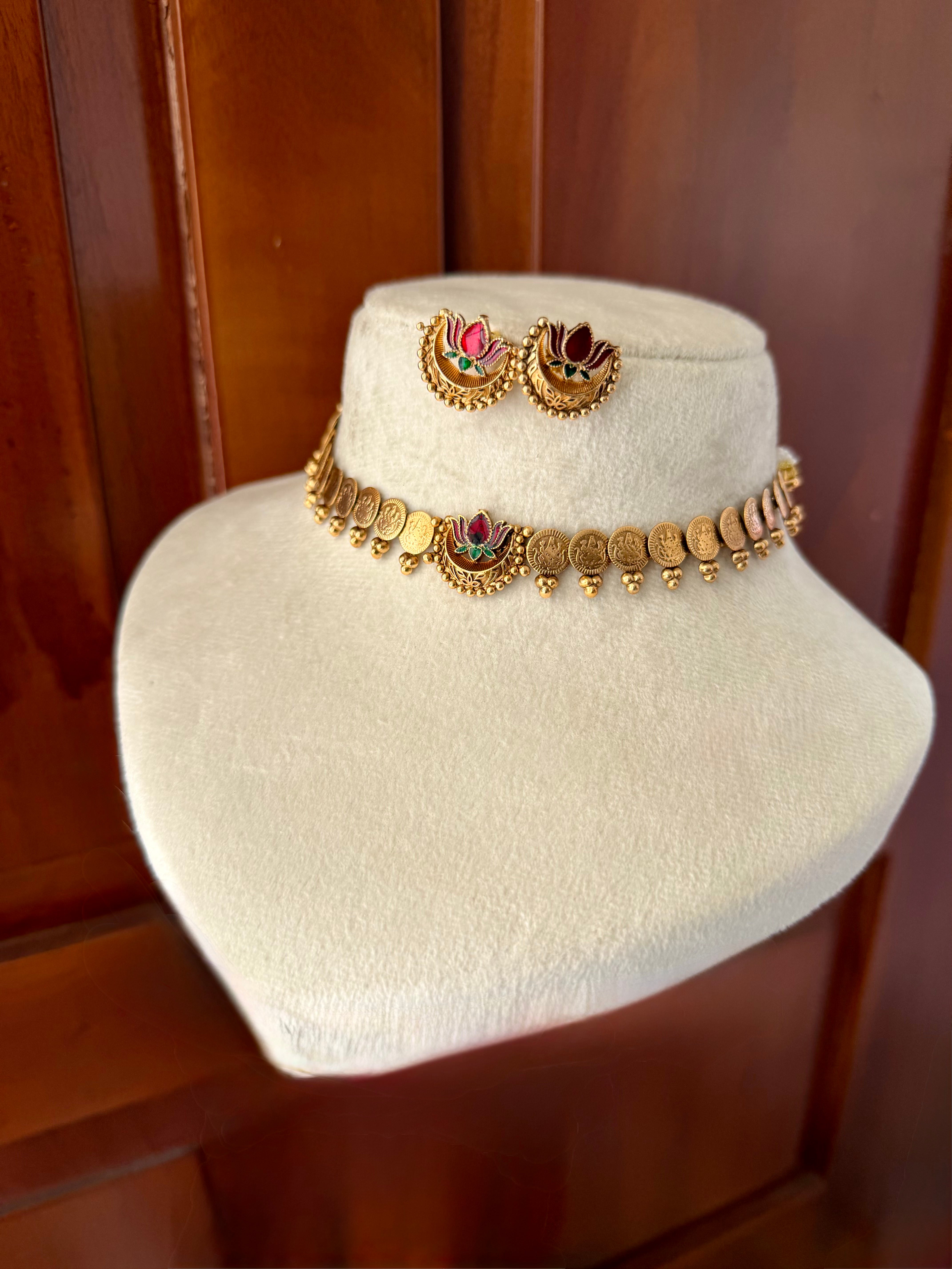 Lotus X Lakshmi Coin Chocker