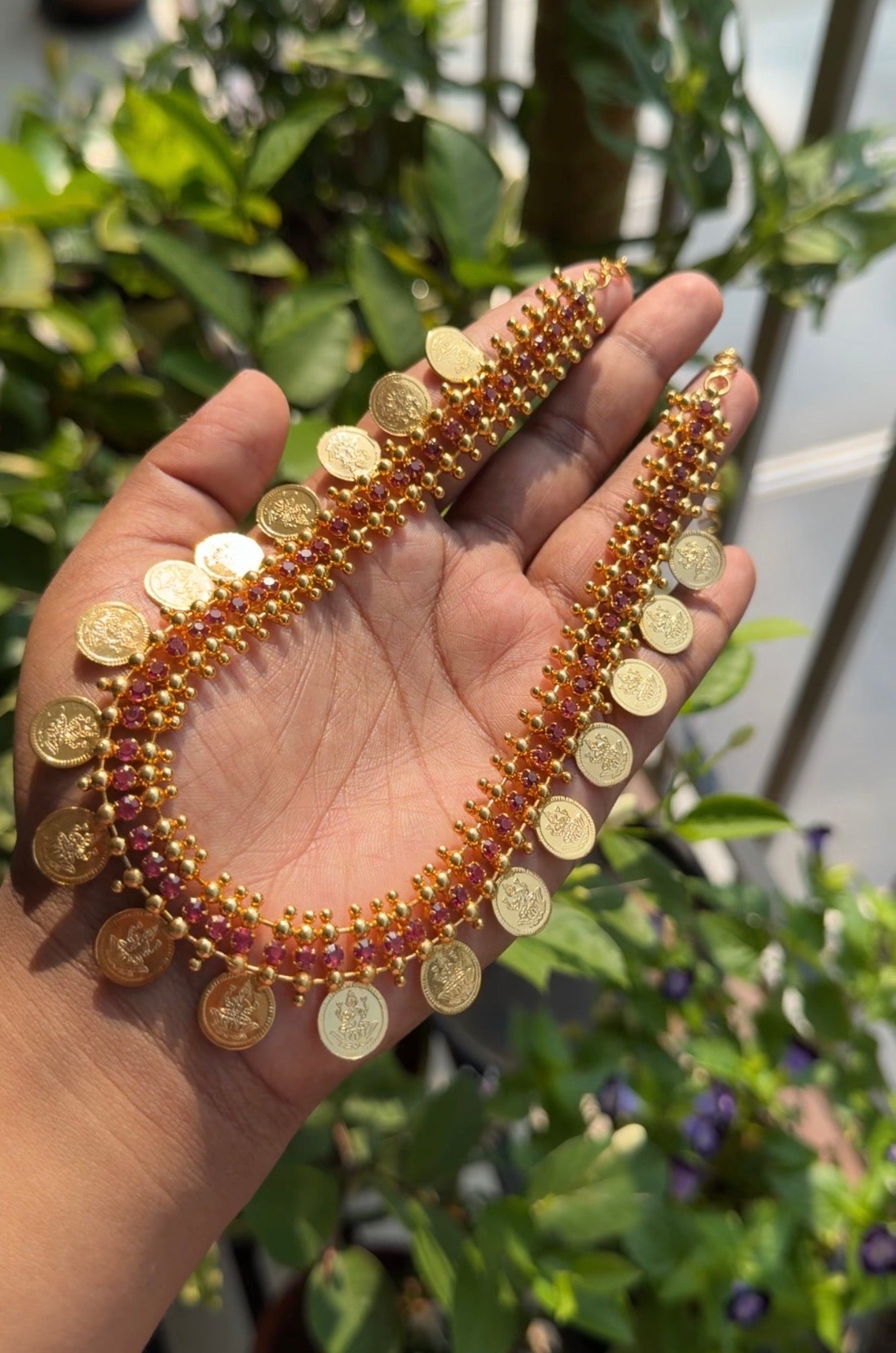 Kashi Maala with Ruby Stones-Gold Plated