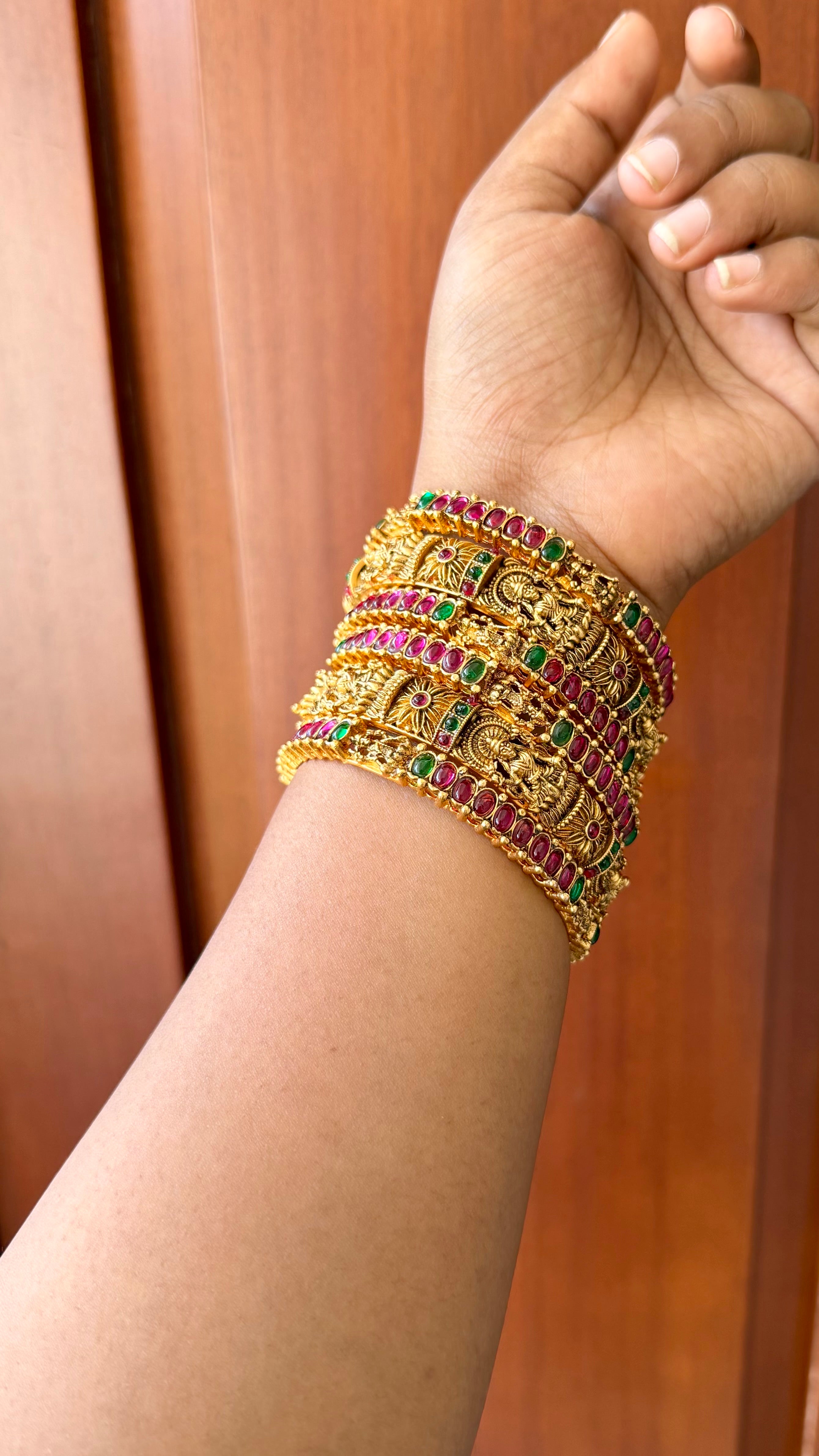 Multi stone Devi Bridal Bangle Set