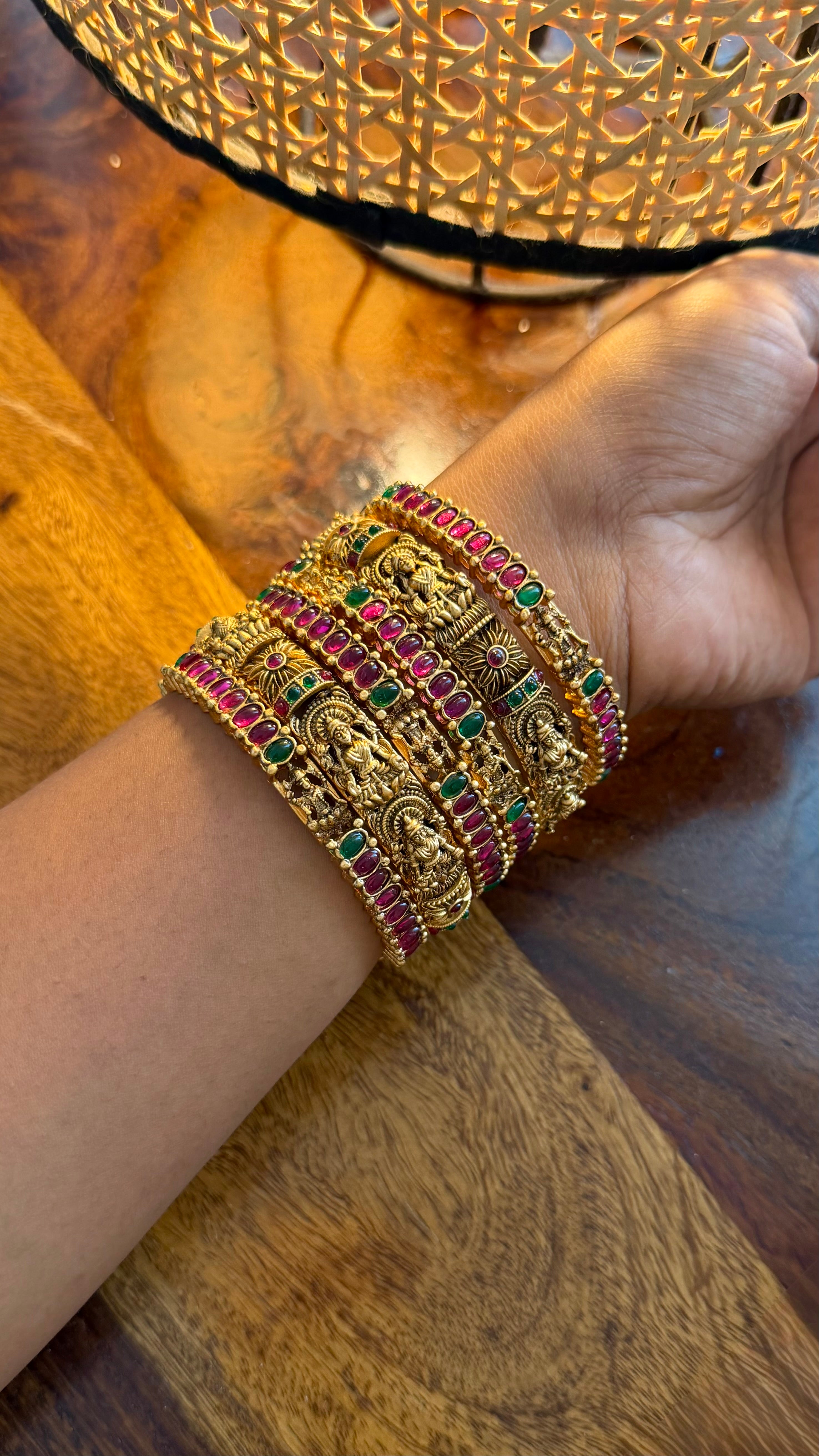 Multi stone Devi Bridal Bangle Set