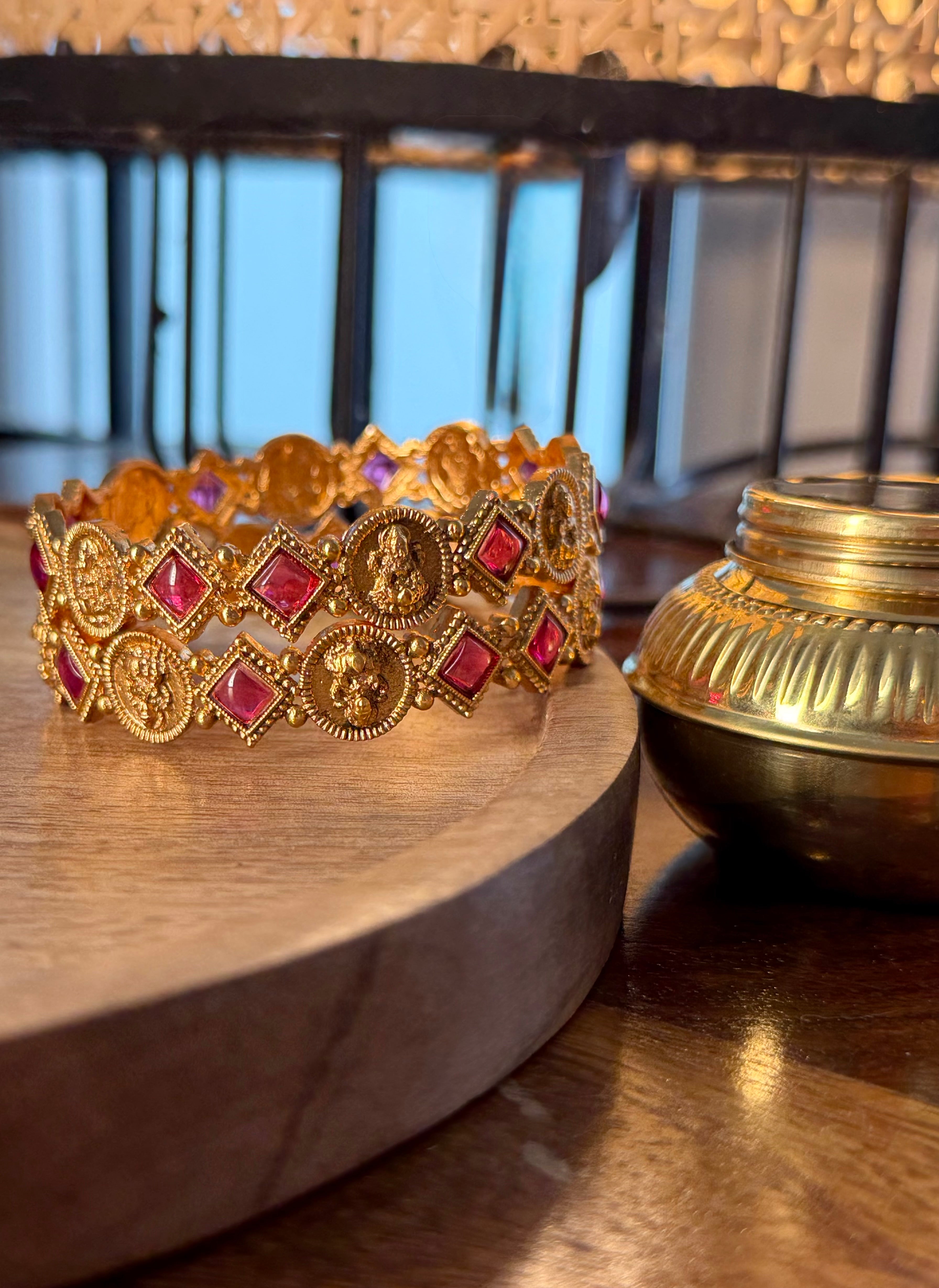 Ruby Lakshmi Bangle(2pcs)