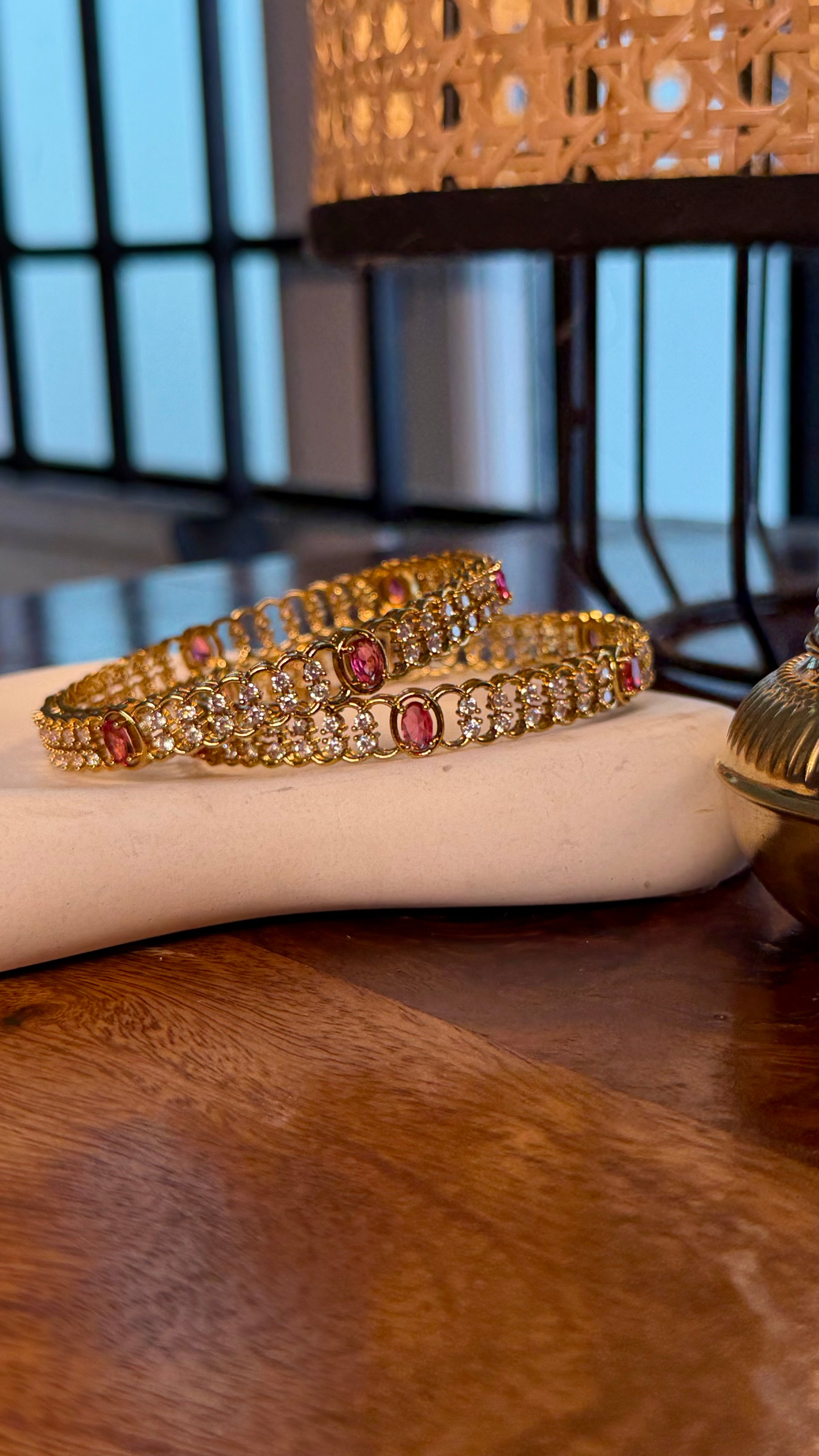 Precious AD X Ruby Bangles (2pcs)