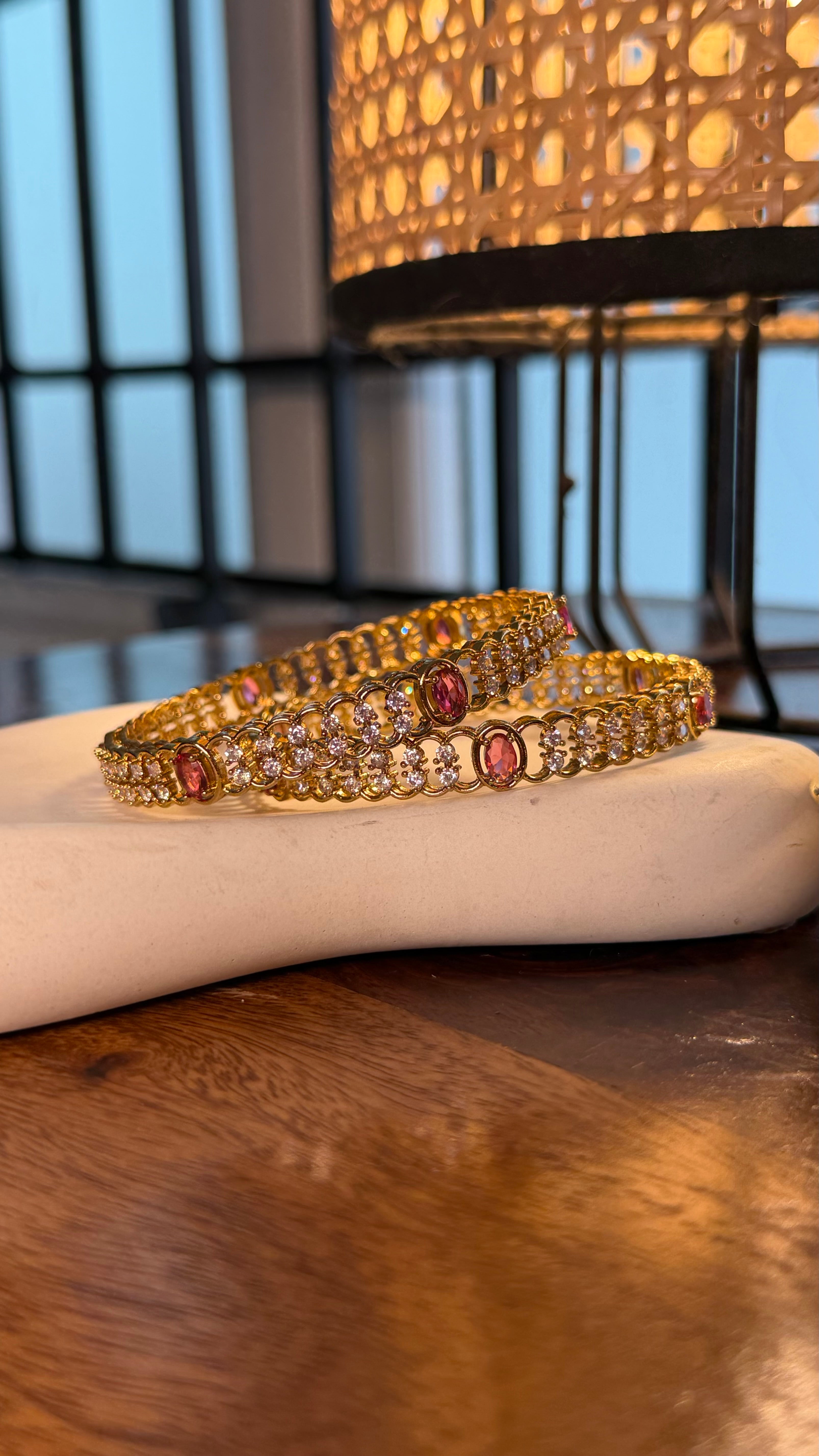 Precious AD X Ruby Bangles (2pcs)