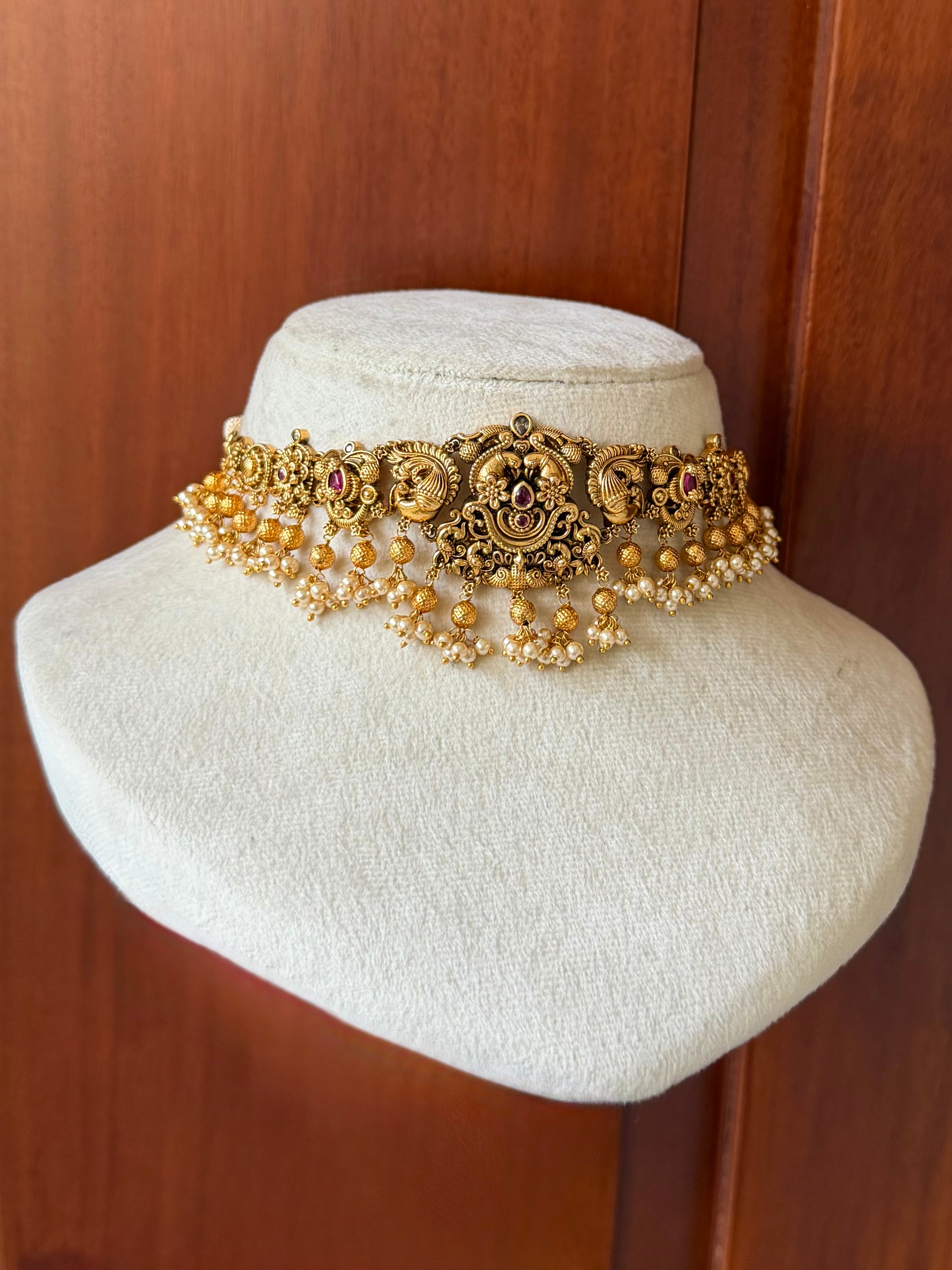 Antique Ruby Peacock Chocker