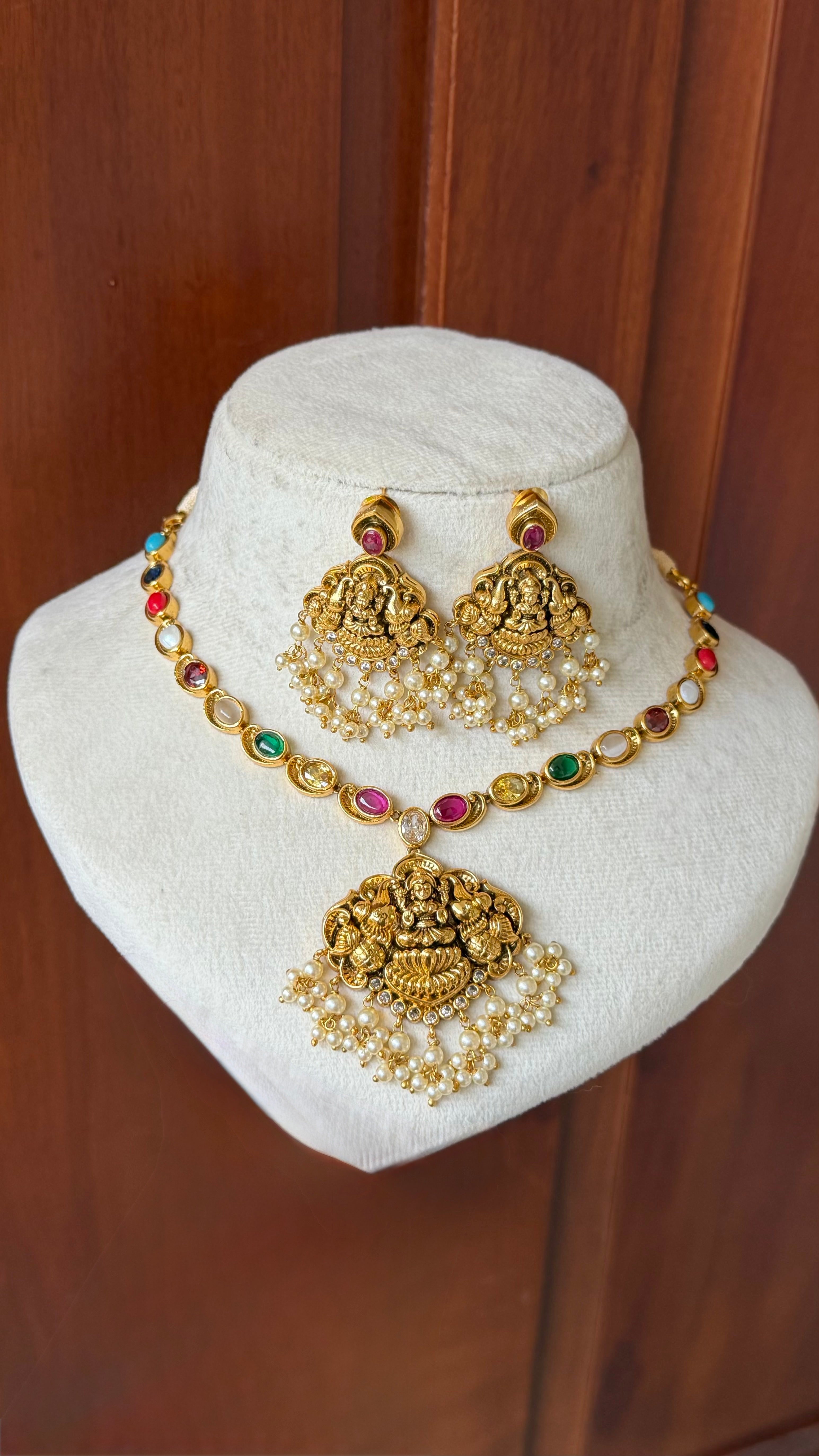 Navaratna Gaja Lakshmi Necklace