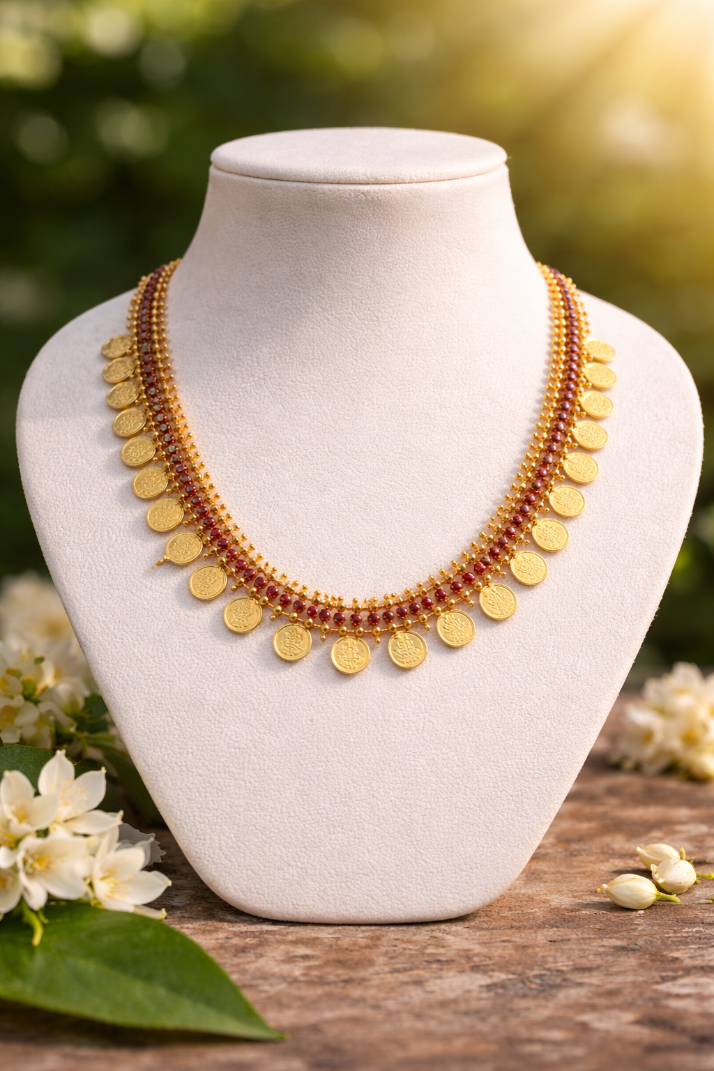 Kashi Maala with Ruby Stones-Gold Plated